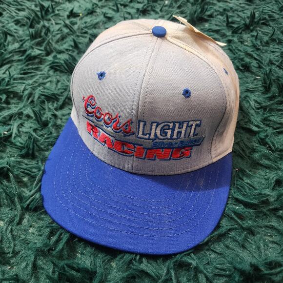 Vintage 1995 Coors Light Racing “The Silver Bullet” Blue Snapback Hat USA NOS - Picture 2 of 9